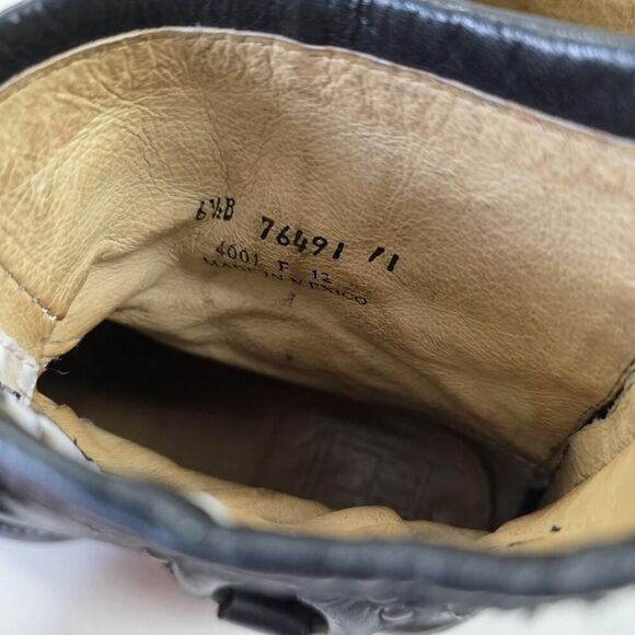 Frye Harness Boots Shoes Womens Size 6.5 Black Leather Studded Moto Western Zip - Picture 15 of 15